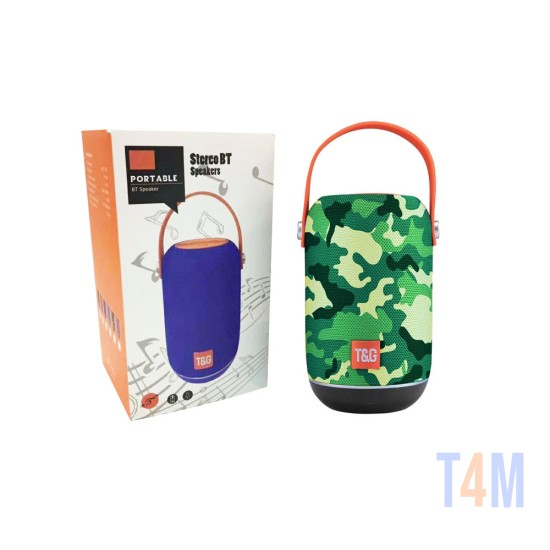 T&G PORTABLE BLUETOOTH SPEAKER TG-107 HANDS-FREE CALLS/TF/AUX/FM V4.2 WITH HANDLE MILITARY